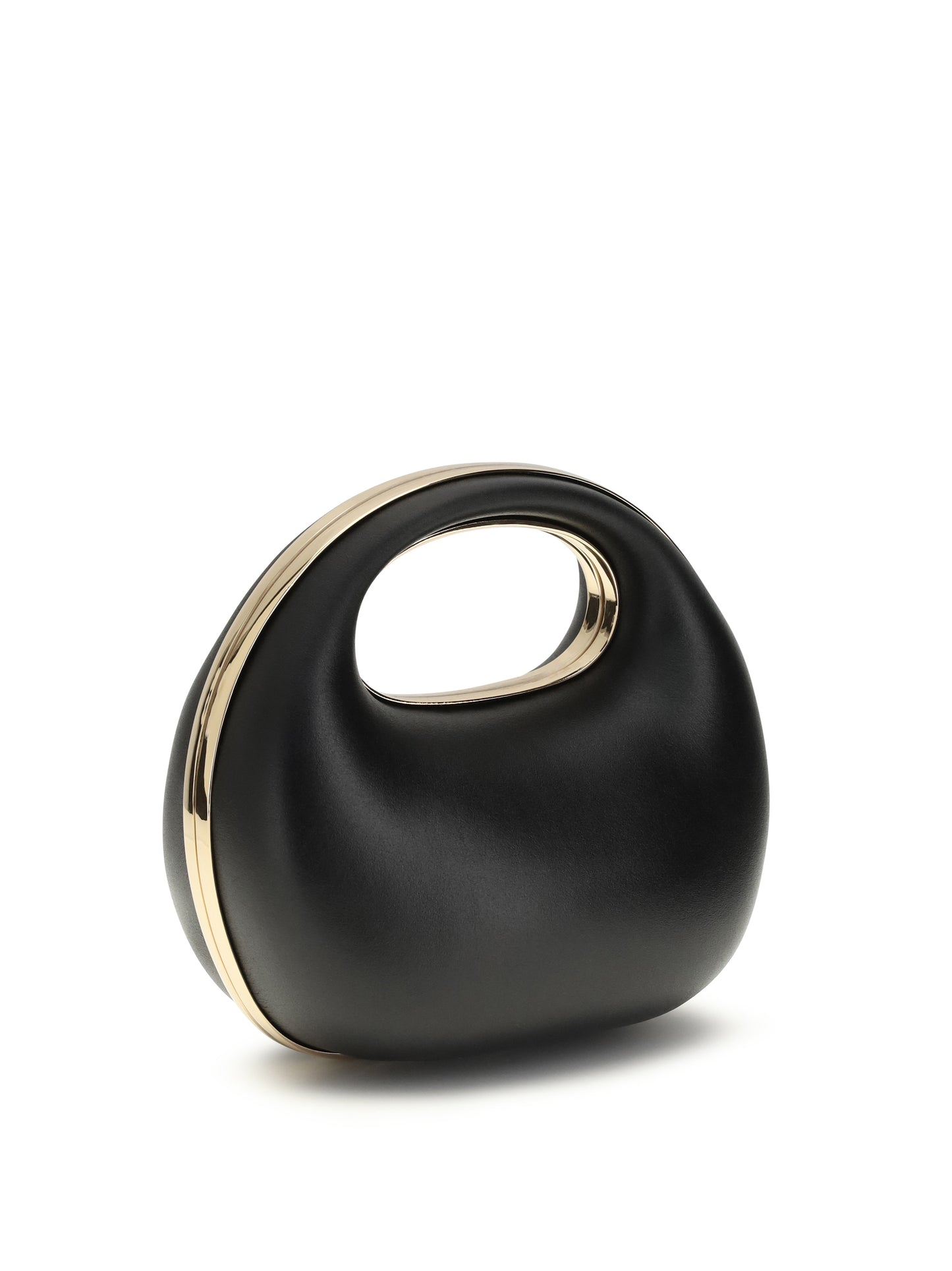 Rigid Handbag Black Calf Leather