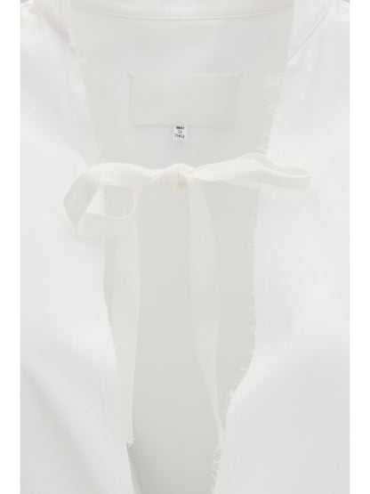 Dress Raw-Edge Cotton White