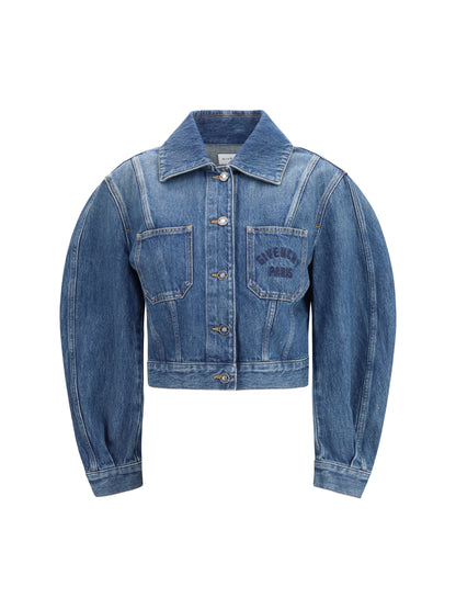 Denim Crop Jacket Medium Blue