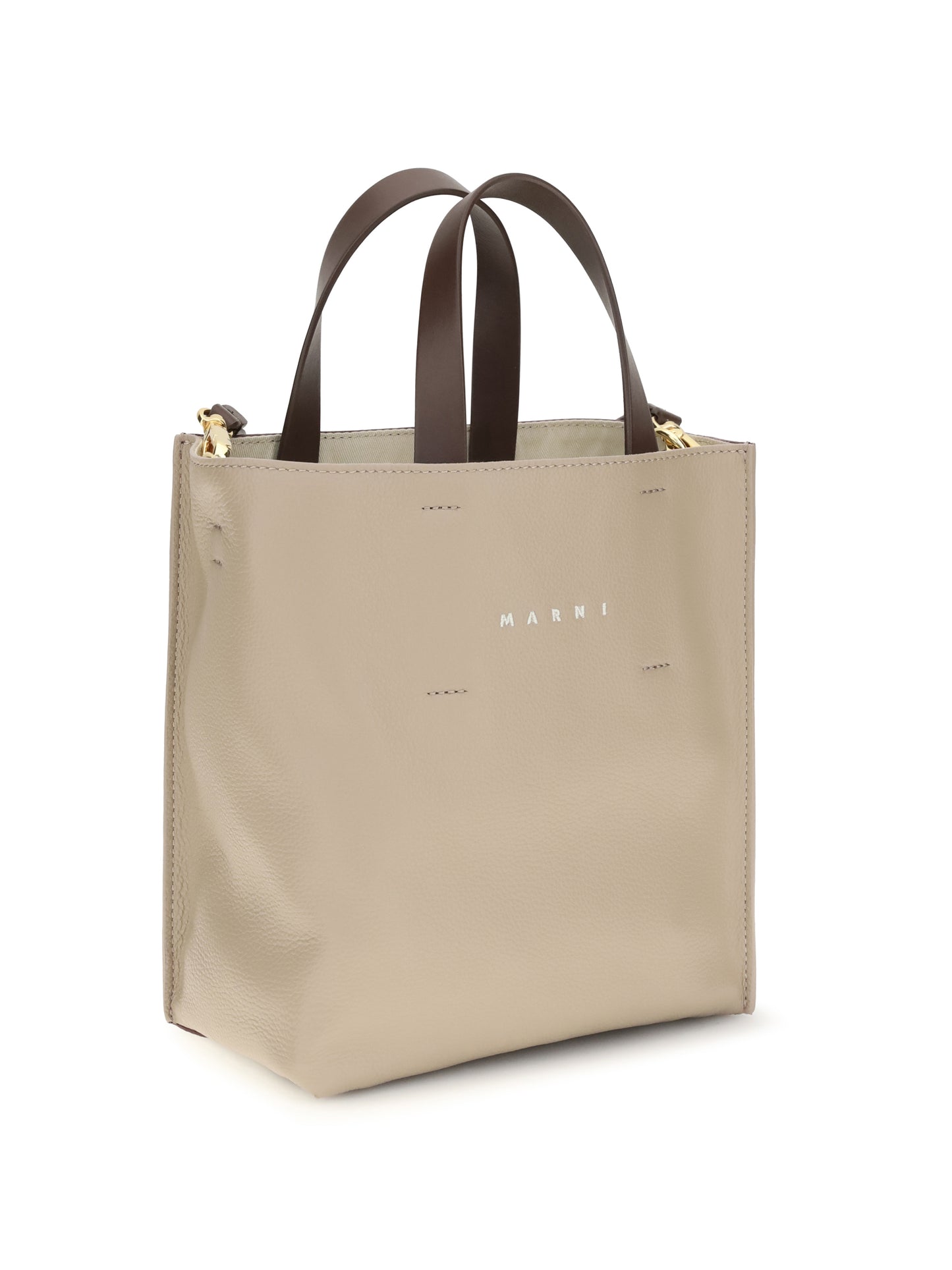 Handbag Museo Mini Moonstone/Dark Burgundy/Coffee