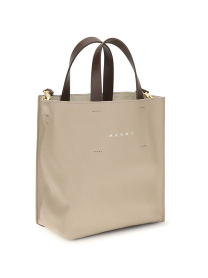 Handbag Museo Mini Moonstone/Dark Burgundy/Coffee