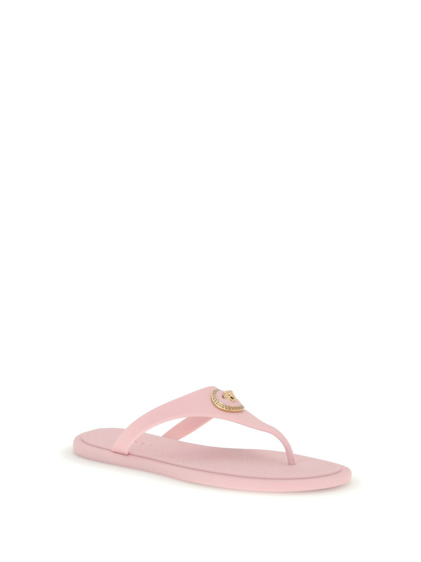 Rubber Thong Sandals Pastel Pink/Gold
