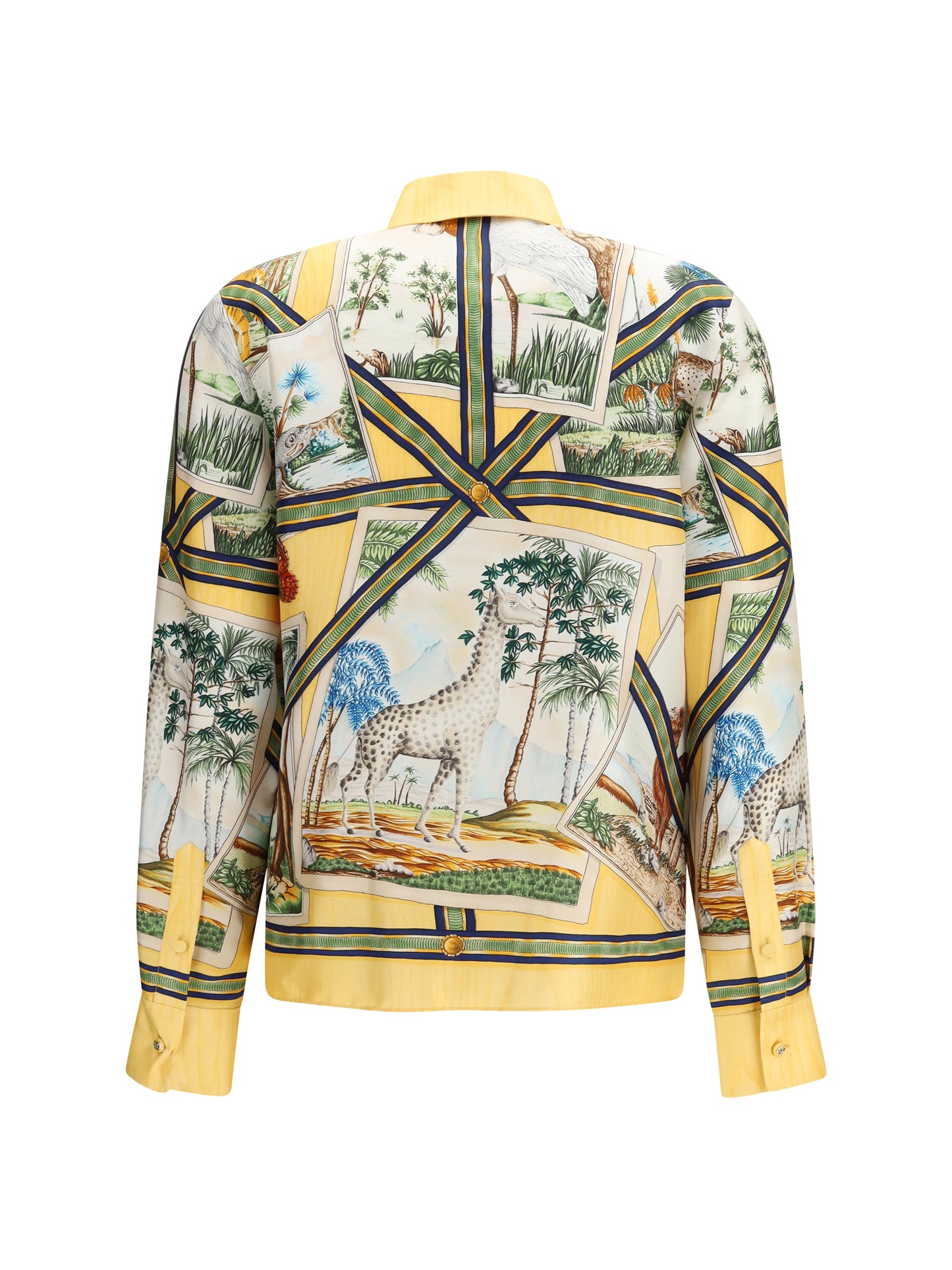 Shirt Silk Twill Yellow/Ivory