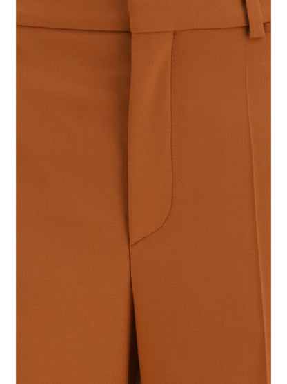 Pants High-Waisted Flared Cotton