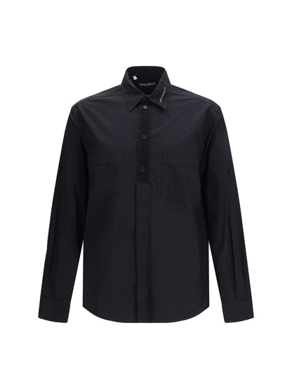 Cotton Shirt With Pockets Black
