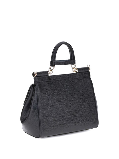 Leather Handbag Black Calfskin