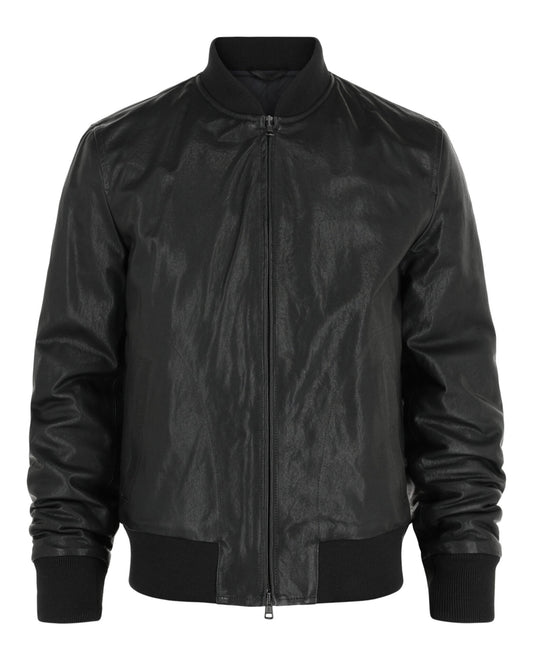 Slowear Montedoro Leather Bomber Jacket