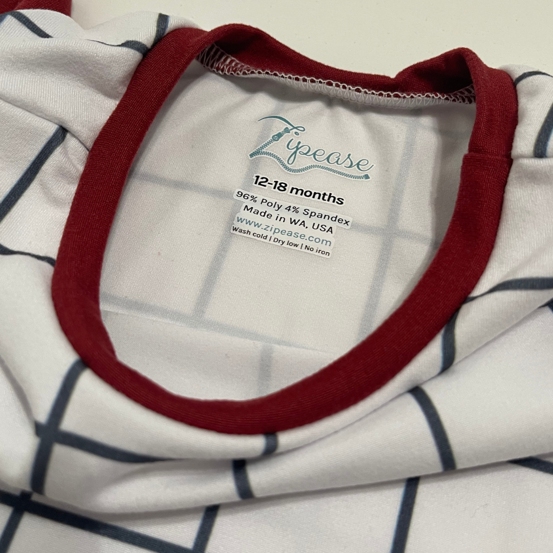 White Squares Zip Romper