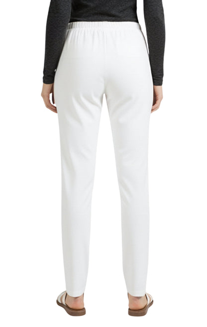 Womens Classic Poly Knit Pants - Pull On Slacks with Elastic Waist