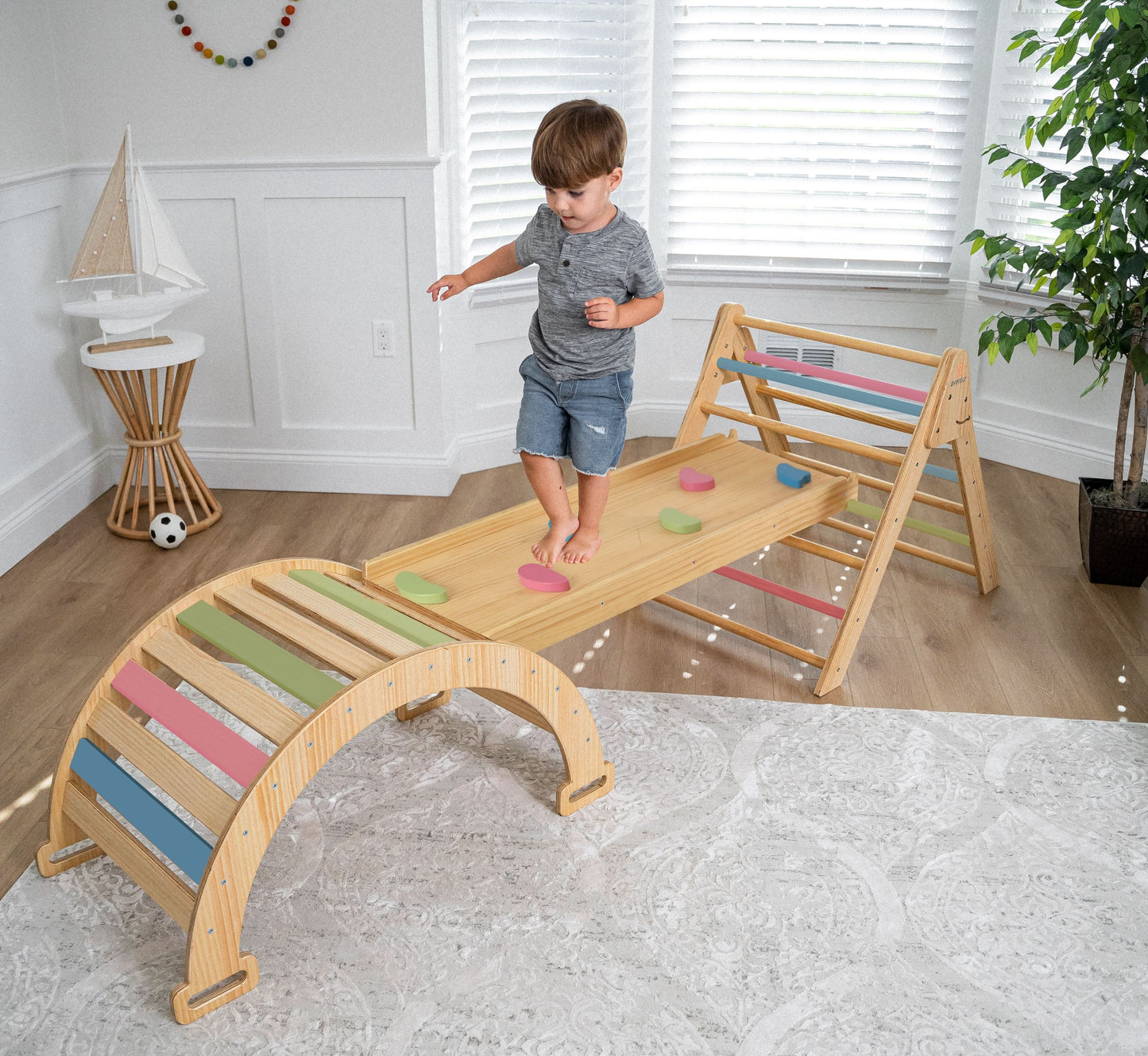 Hazel | Pikler Triangle, Slide & Rocker Set