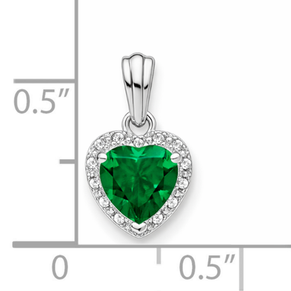 Heart Gemstone and Diamond Halo Pendant