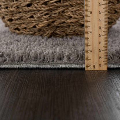 Judy Solid Dark Gray Washable Shag Rug - Clearance