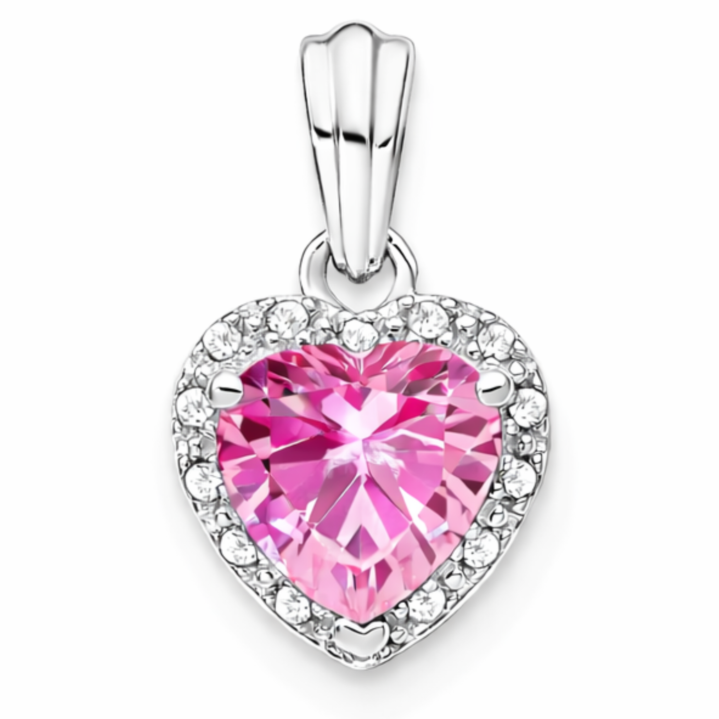 Heart Gemstone and Diamond Halo Pendant