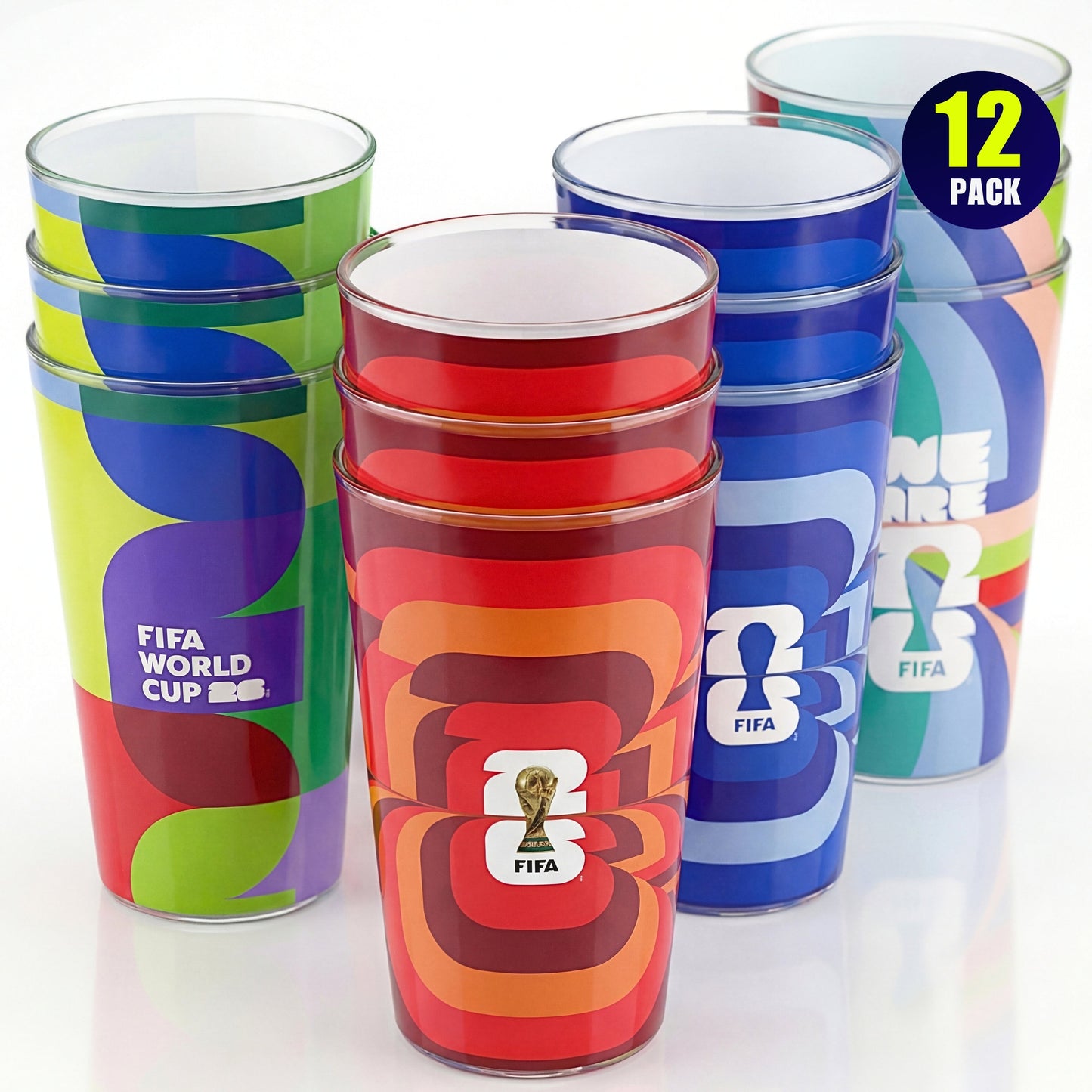 Official FIFA World Cup 2026 Edition 17 Oz Glass Tumblers