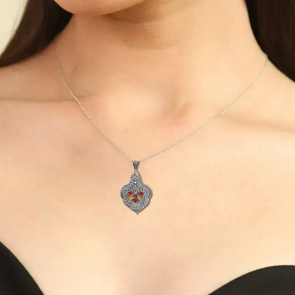 Boho Pendant Oxidised Necklace