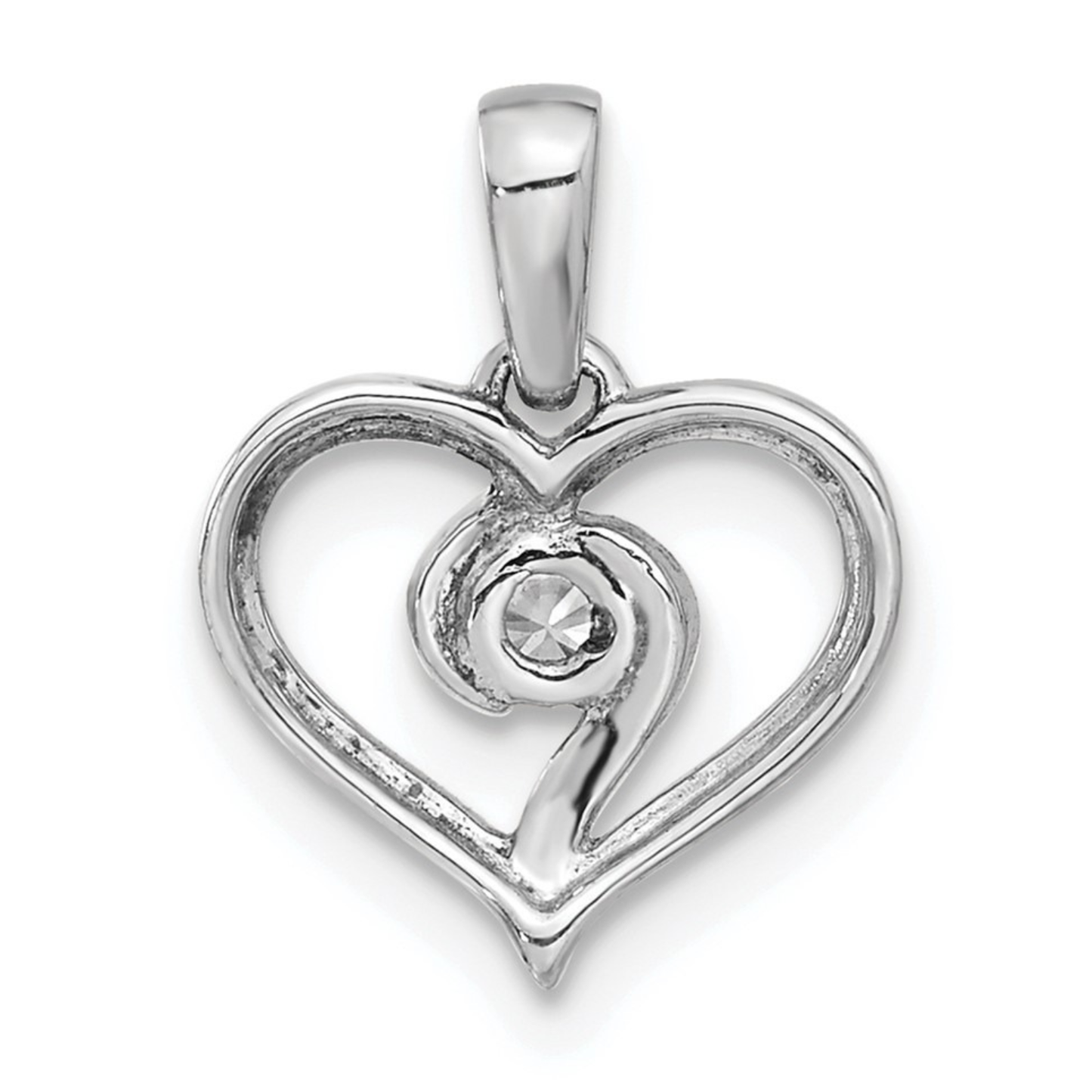 14k Gold Lab Grown Diamond Heart Pendant 1/10 carat