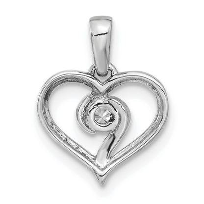 14k Gold Lab Grown Diamond Heart Pendant 1/10 carat