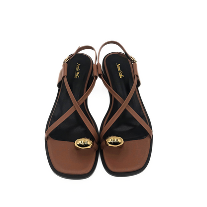 Laney Strappy Gold Toe Sandals - Brown