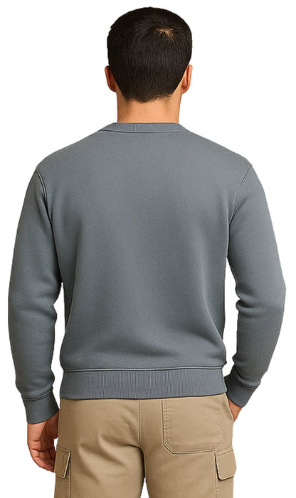 Mens 3-Pocket Fleece Sweatshirt with Raglan Seams, Chest Pocket and Tagless Neck