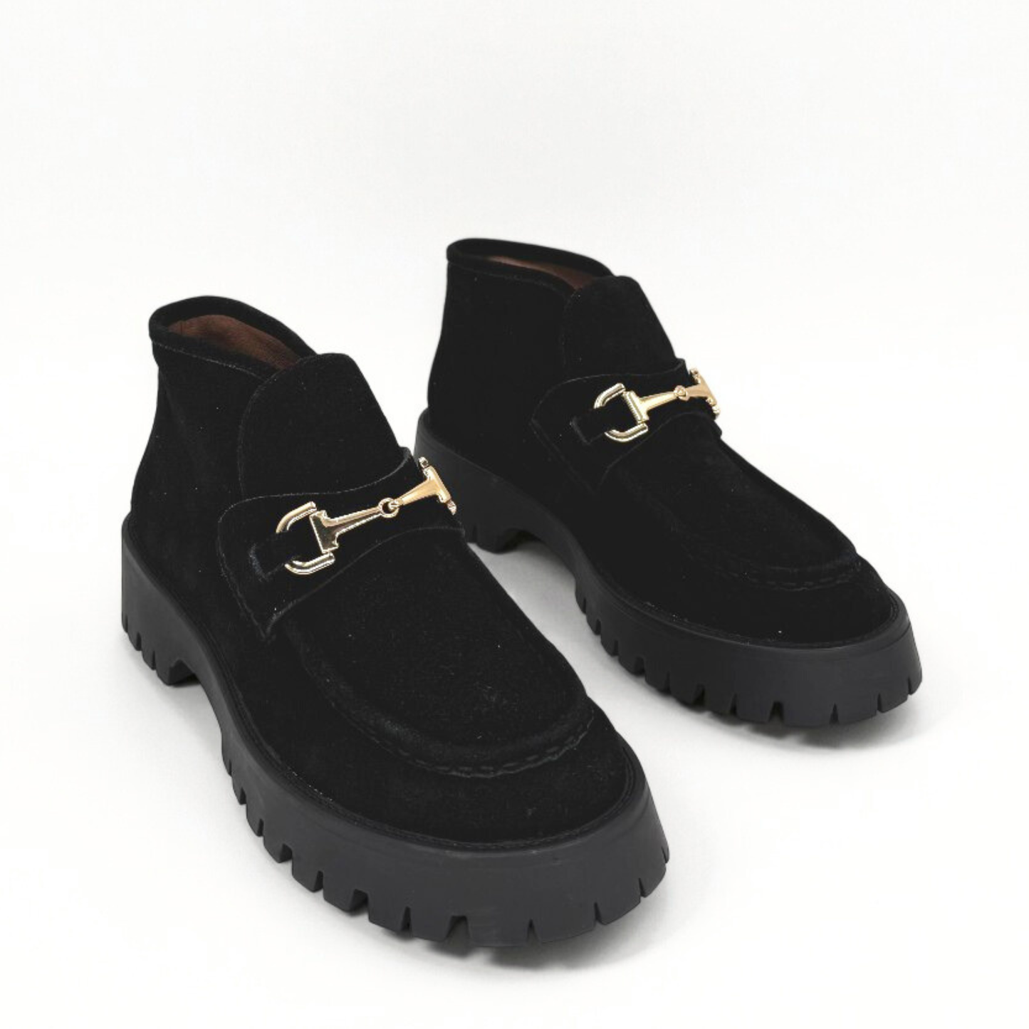 Dario Suede Horsebit Boots - Black