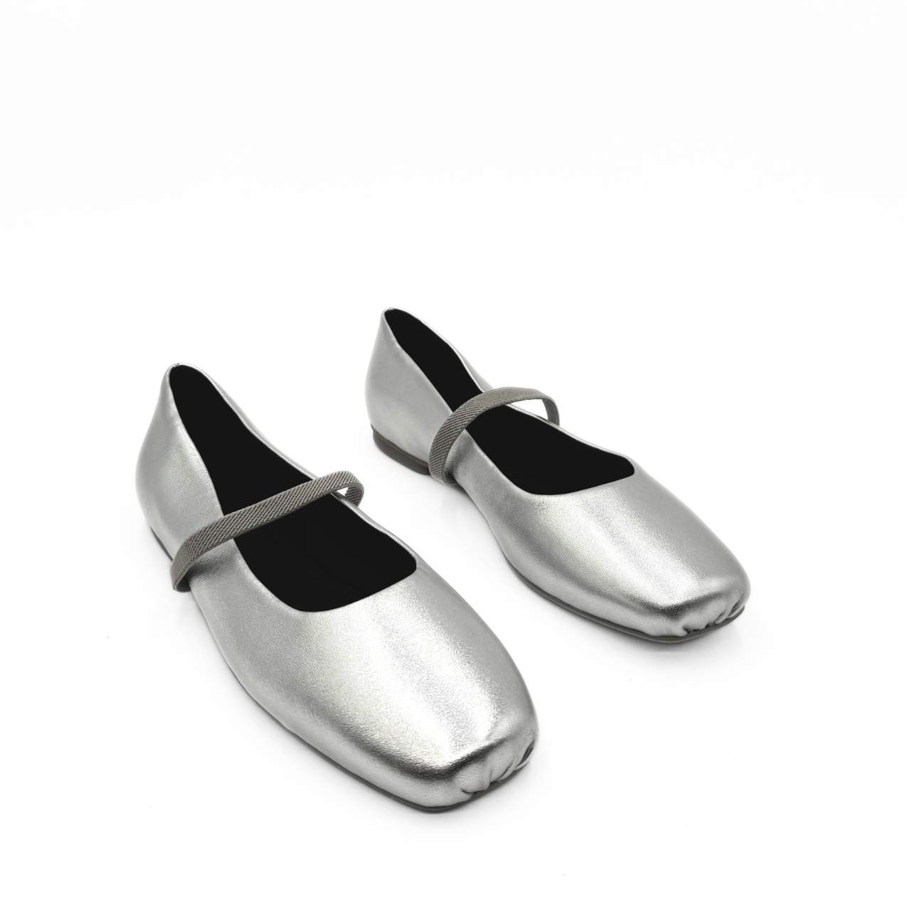 Mary Elastic Mary Janes - Silver