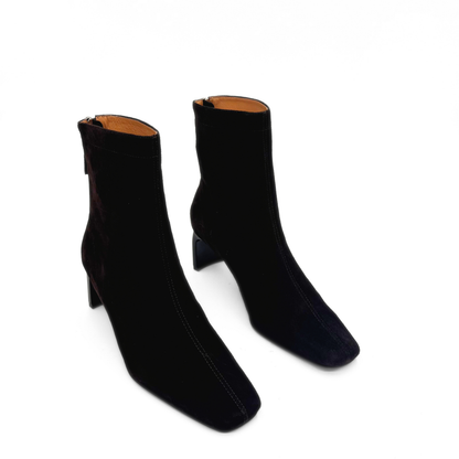 Harlow Suede Booties - Black