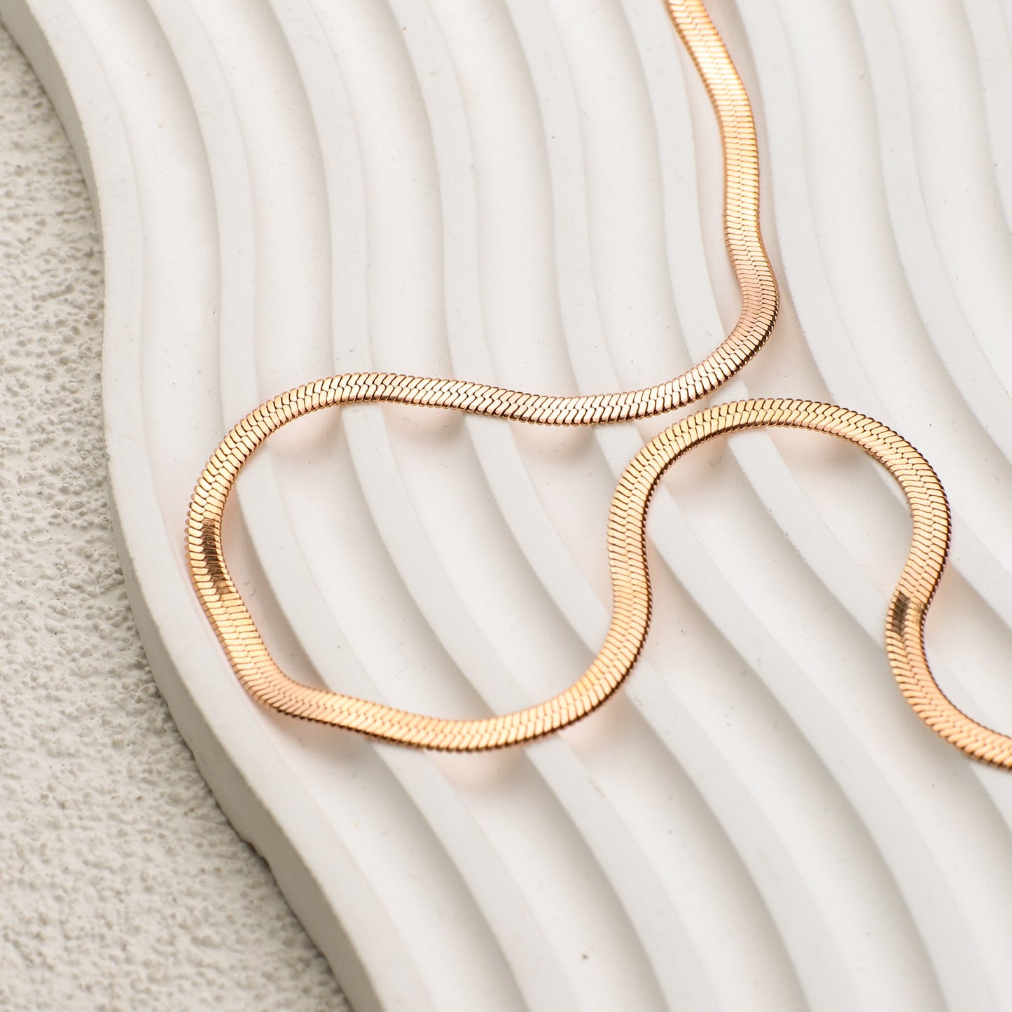 Mint & Lily Herringbone Gold Chain Necklace