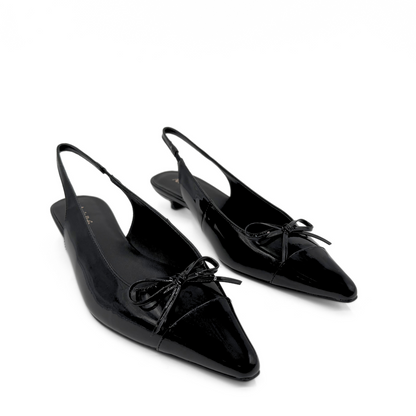 Montecito Slingback Kitten Heels - Black