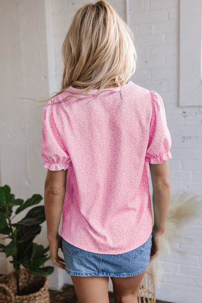 Threaded Pear Hadlee Floral Embroidered V Neck Blouse