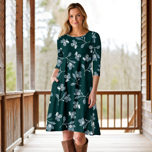 Teal and White-
