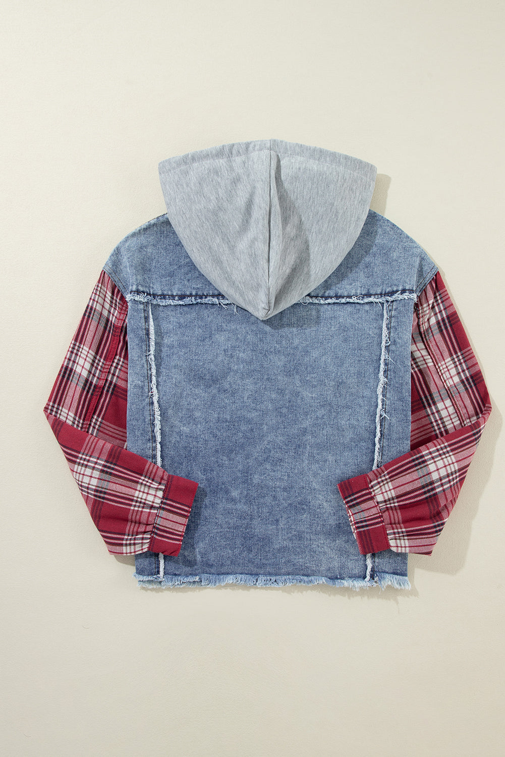 Threaded Pear Olivia Hooded Raw Hem Jacket
