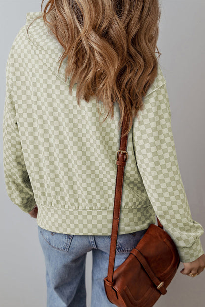 Threaded Pear Harper Print Kangaroo Drawstring Hoodie