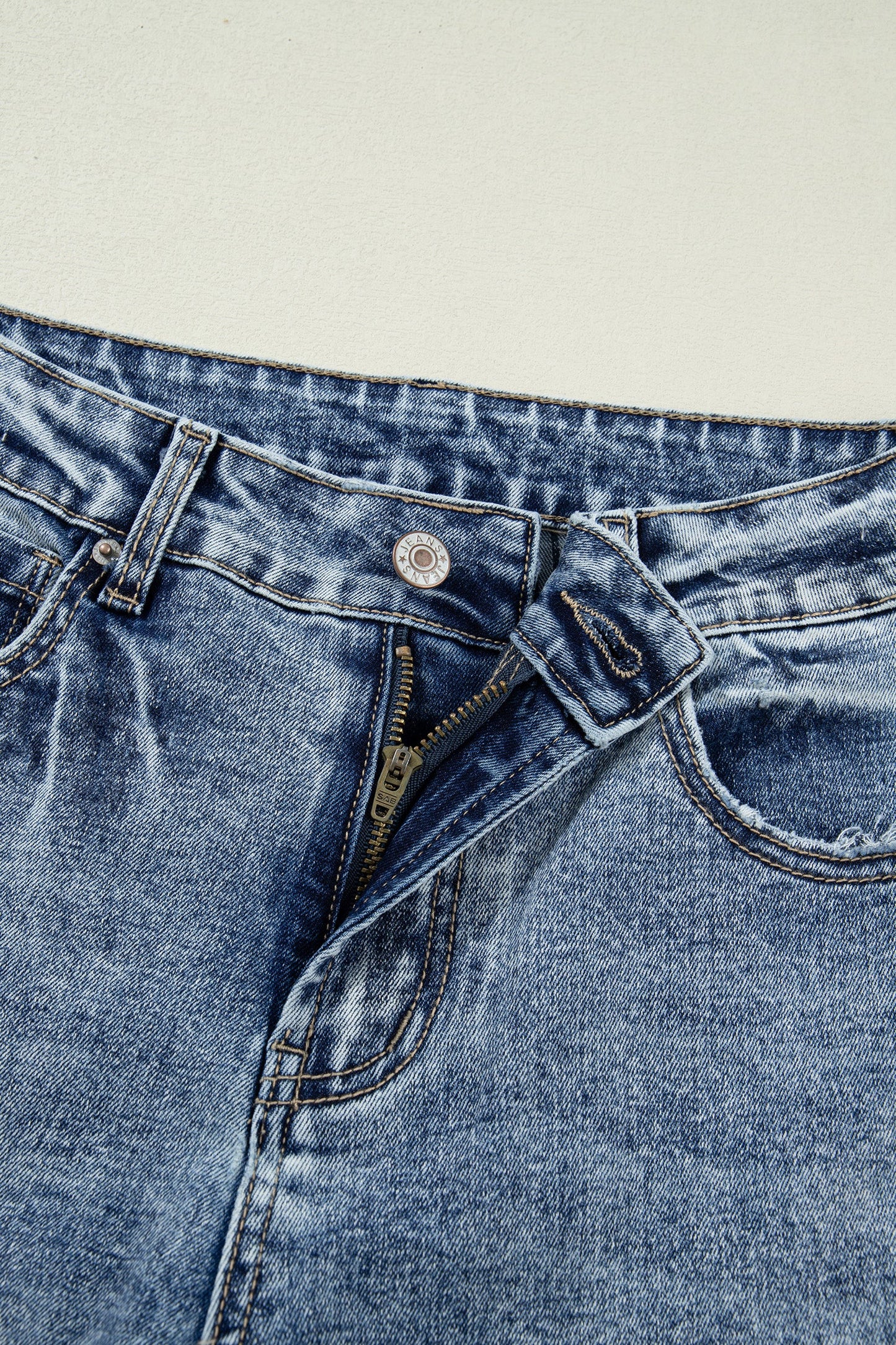 Threaded Pear Elia Cuffed Straight Loose Jeans