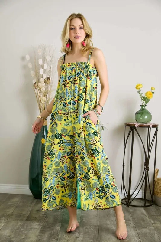 ADORA Elastic Detail Tropical Jumpsuit