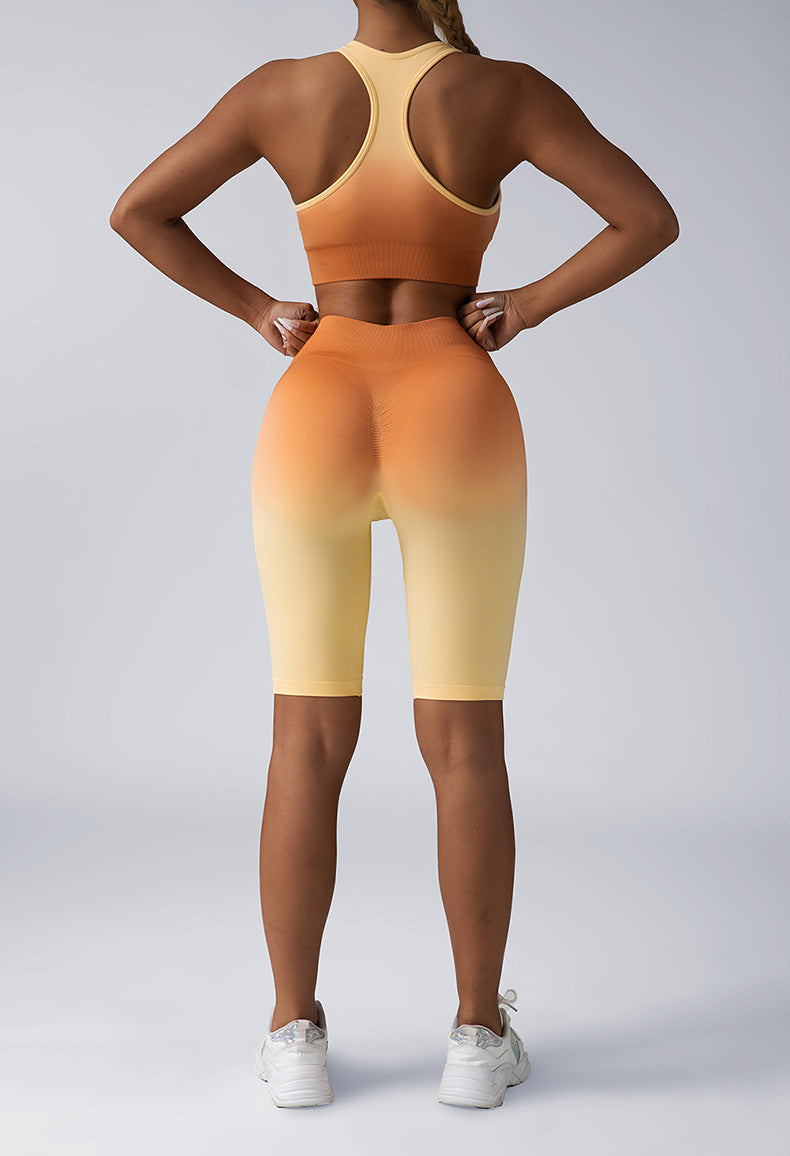 Seamless Women's Activewear Sets – 2-Piece Crop Top & High Waist Shorts/Leggings