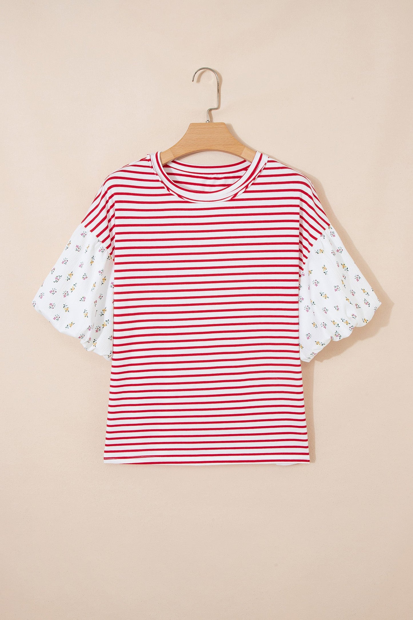 Carol Patchwork Loose Top - L - 12/14 / Red Stripe