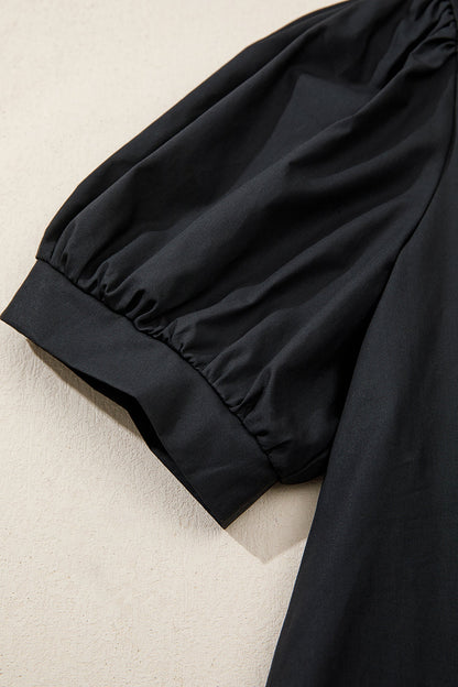 Threaded Pear Raelynn Contrast Embroidered Detail Blouse