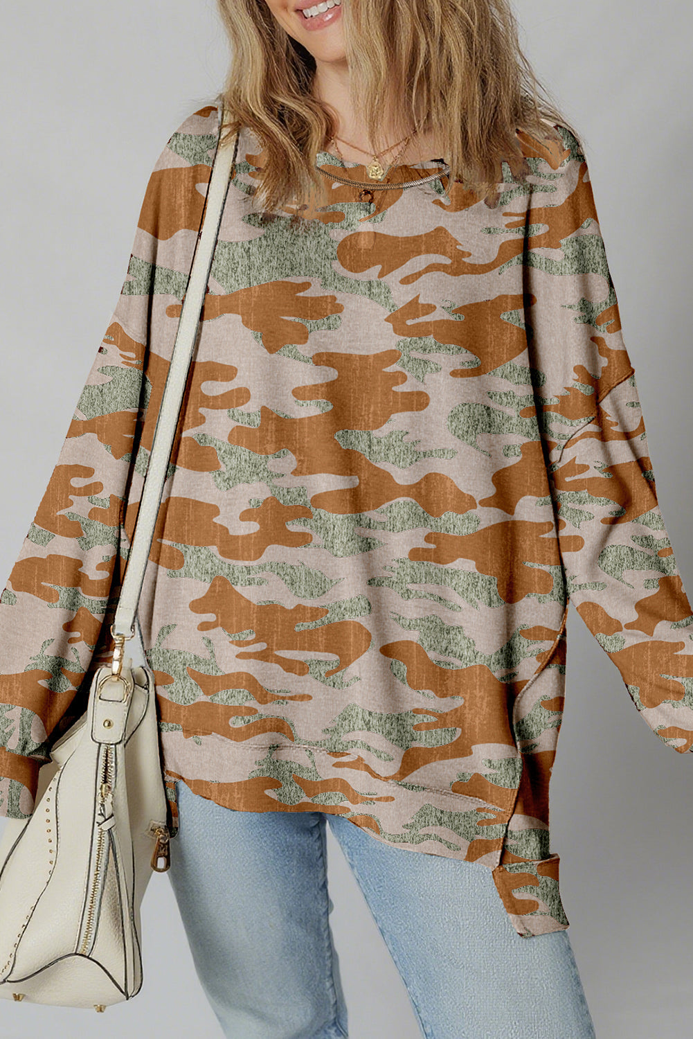 Threaded Pear Elliot Patchwork Drop Shoulder Sweatshirt