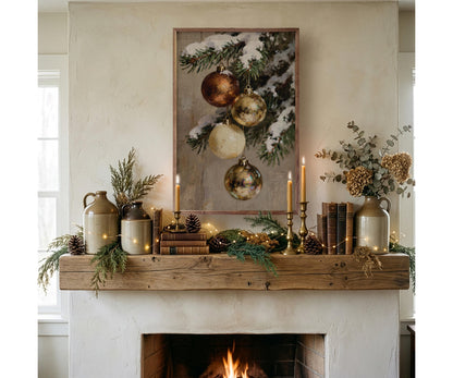 Kendrick Home Four Gold And Brown Ornaments