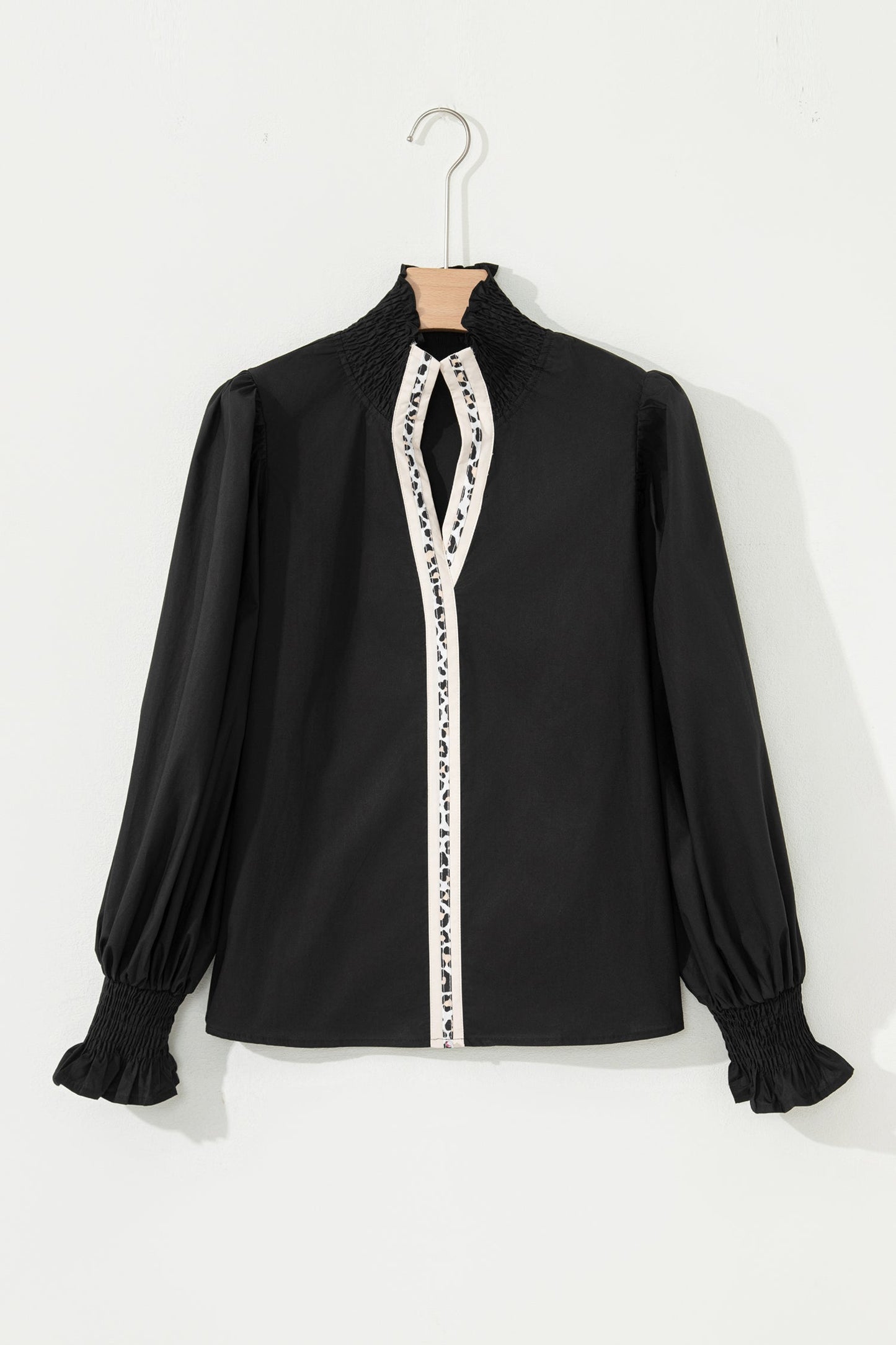 Threaded Pear Estrella Flounce Sleeve Trim Blouse