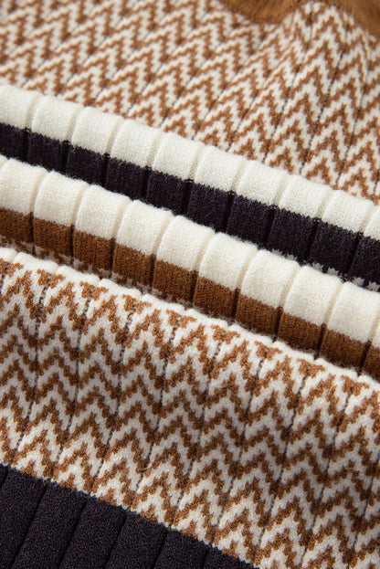 Threaded Pear Avery Ribbed Trim Slim Sweater