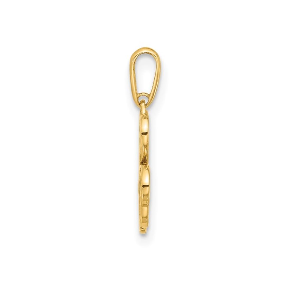 Three Leaf Clover Charm 14K Yellow Gold Pendant