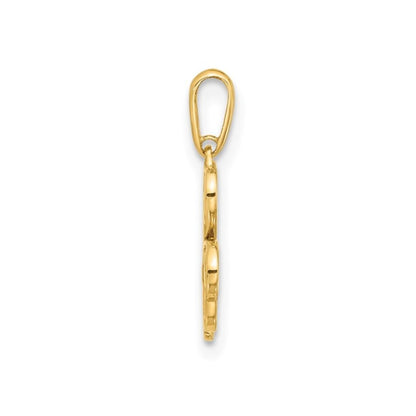 Three Leaf Clover Charm 14K Yellow Gold Pendant
