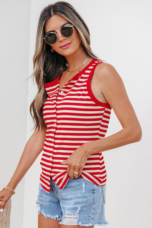 Threaded Pear Monica Ribbed Knit Tank Top