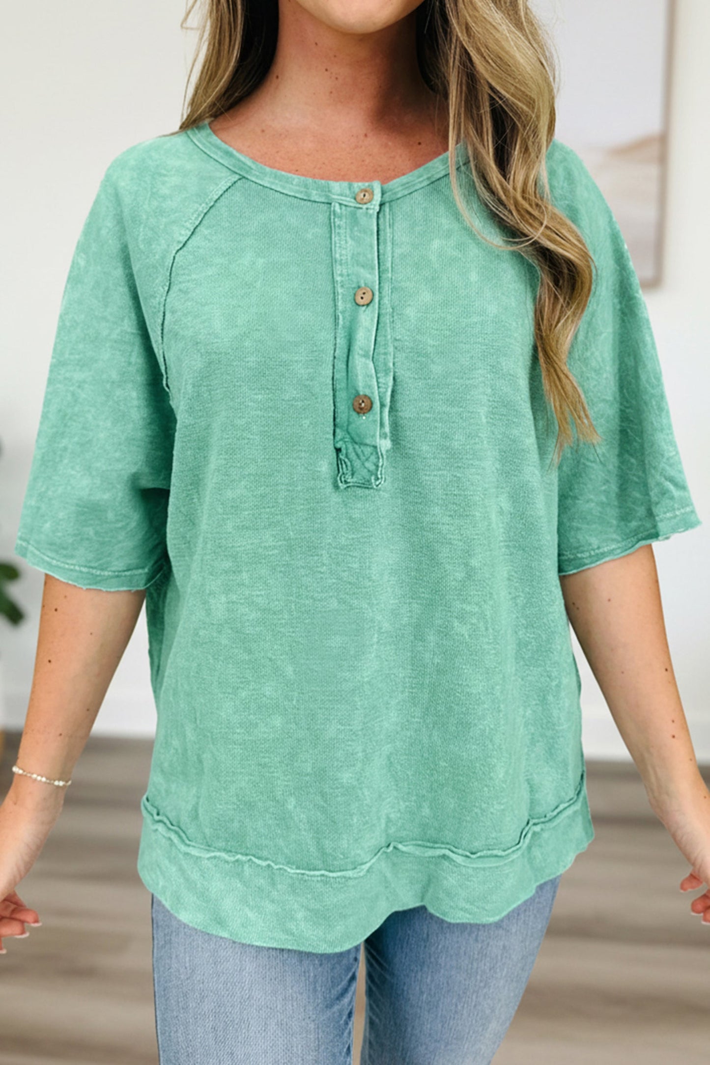 Threaded Pear Julie Mineral Wash T Shirt