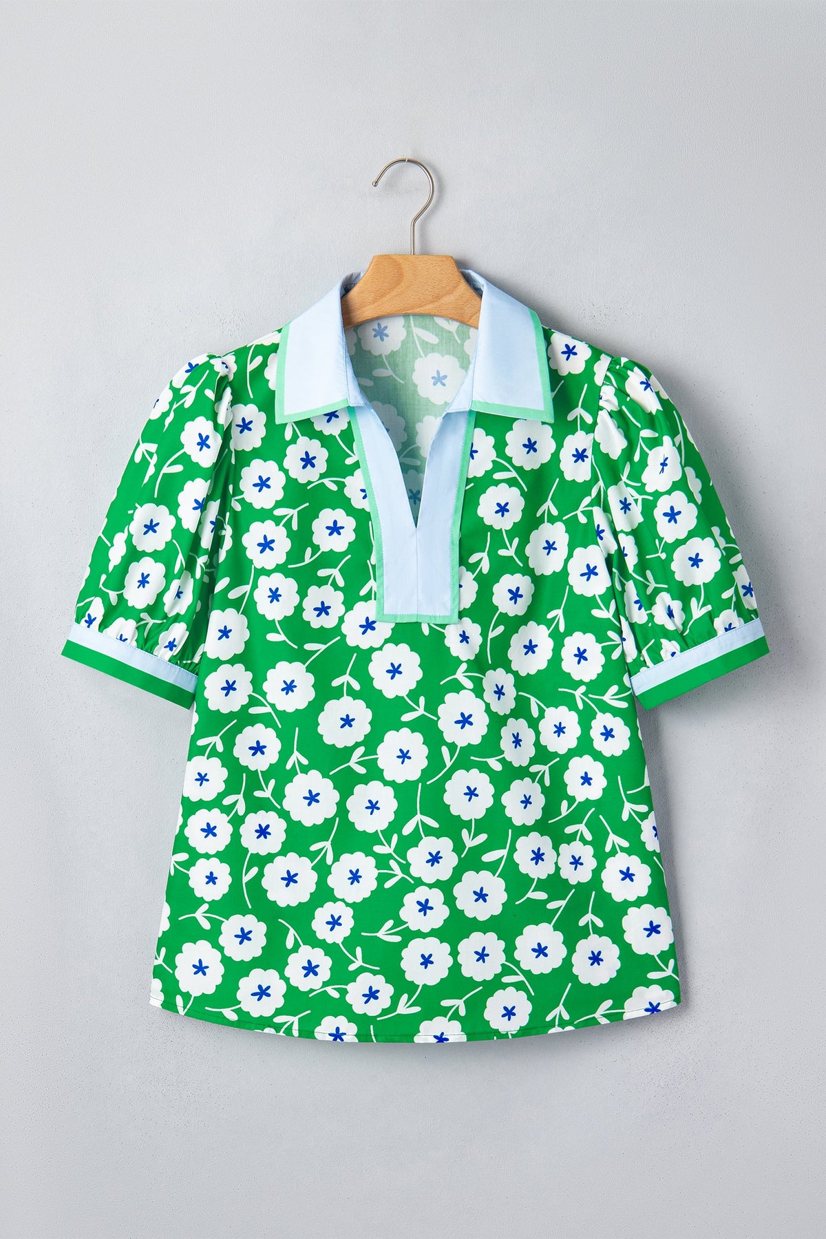 Threaded Pear Antonella Collar Short Sleeve Blouse