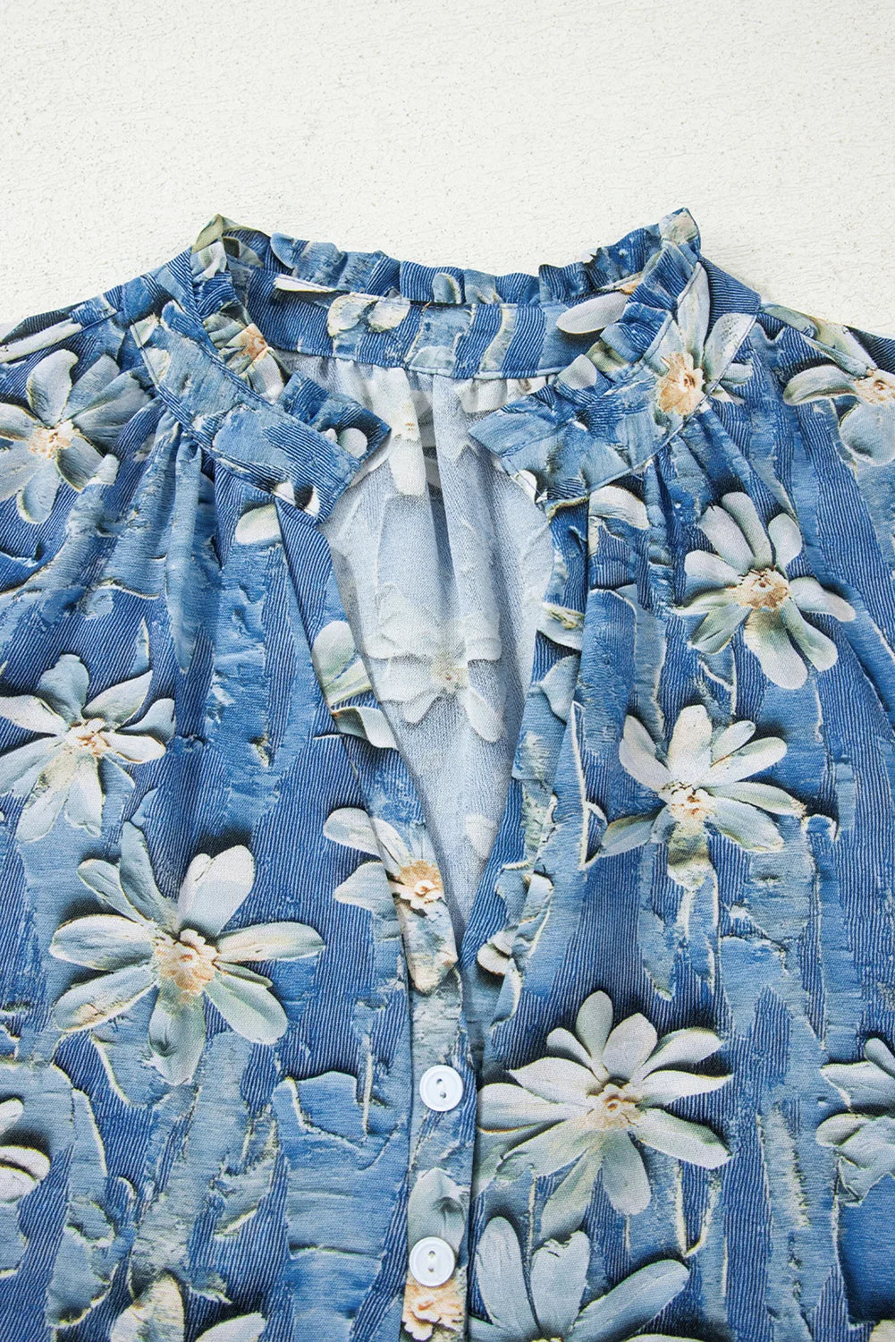 Threaded Pear Sarajana Half Placket Collared Blouse