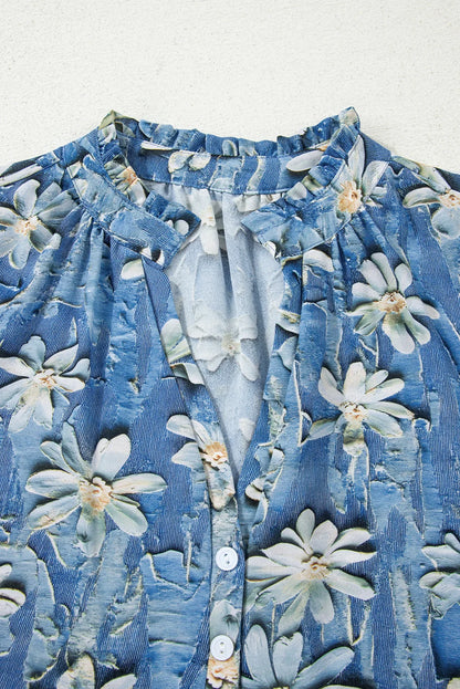 Threaded Pear Sarajana Half Placket Collared Blouse