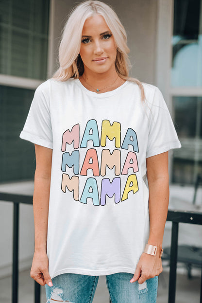 Threaded Pear MAMA Crew Neck Casual T Shirt