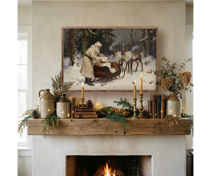 Kendrick Home Santa And His Reindeer Sleigh